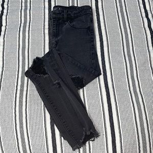 abercrombie and fitch ripped high rise skinny jeans